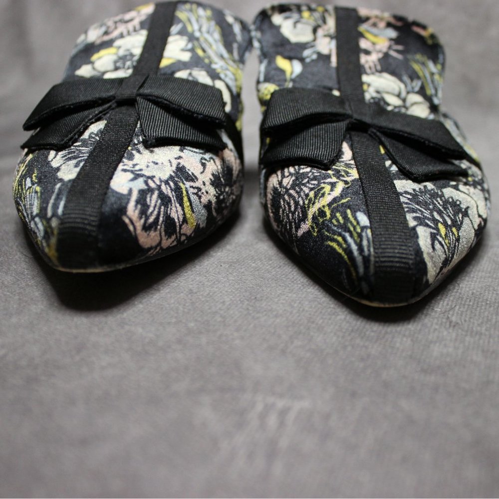 Nanette Lepore Allegra Bow Velvet Mule Slide Sz 7 - Picture 7 of 10